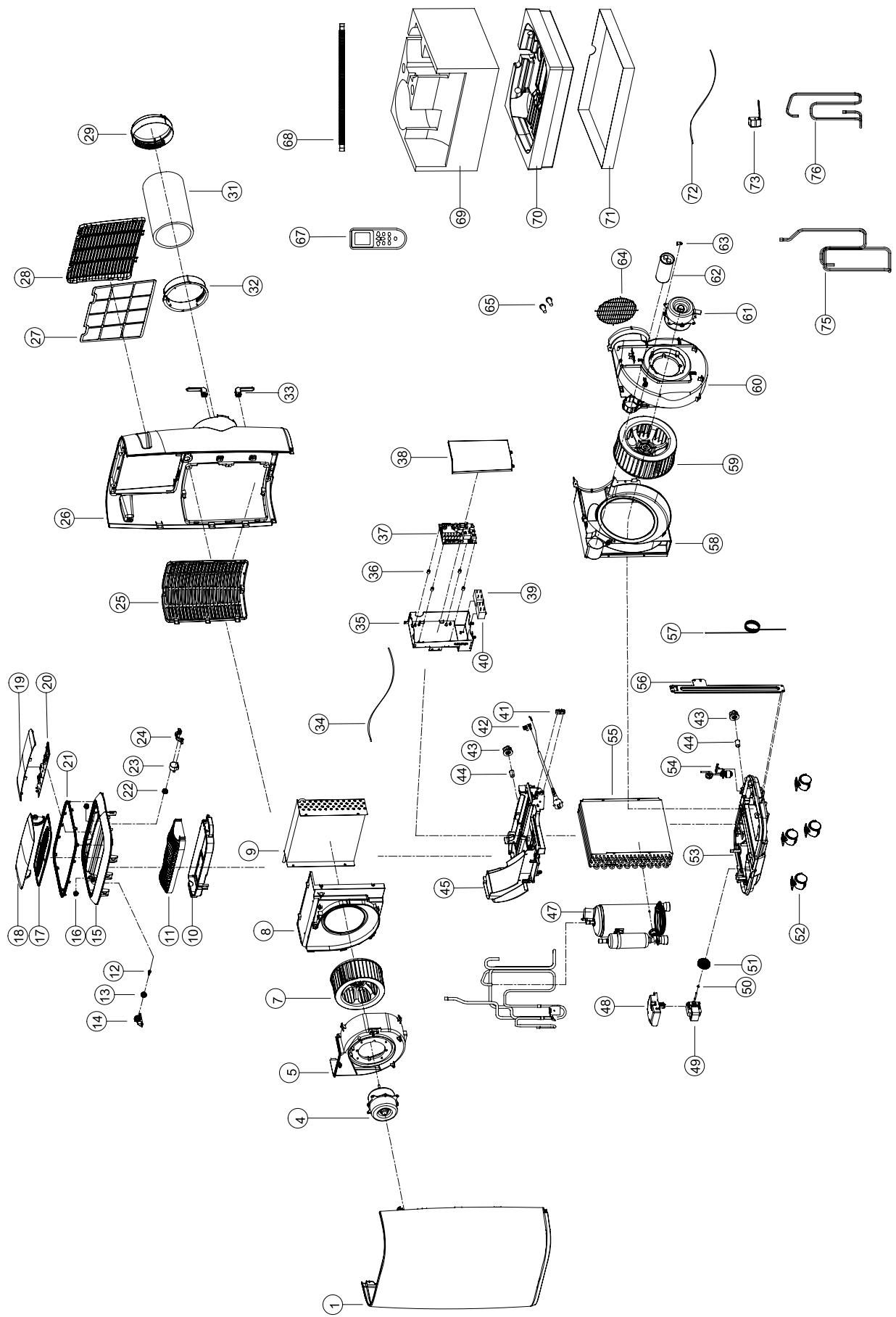 TROTEC PAC 3800 S - Nomenclature et liste des pieces de rechange PAC 3500 S/PAC 3800 S - 2