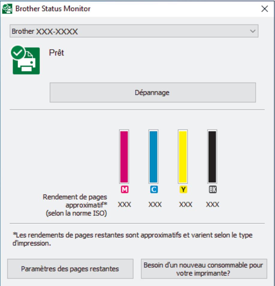 BROTHER DCP J1050DW - Surveillance de l'état de l'appareil depuis votre ordinateur (Windows) - 2