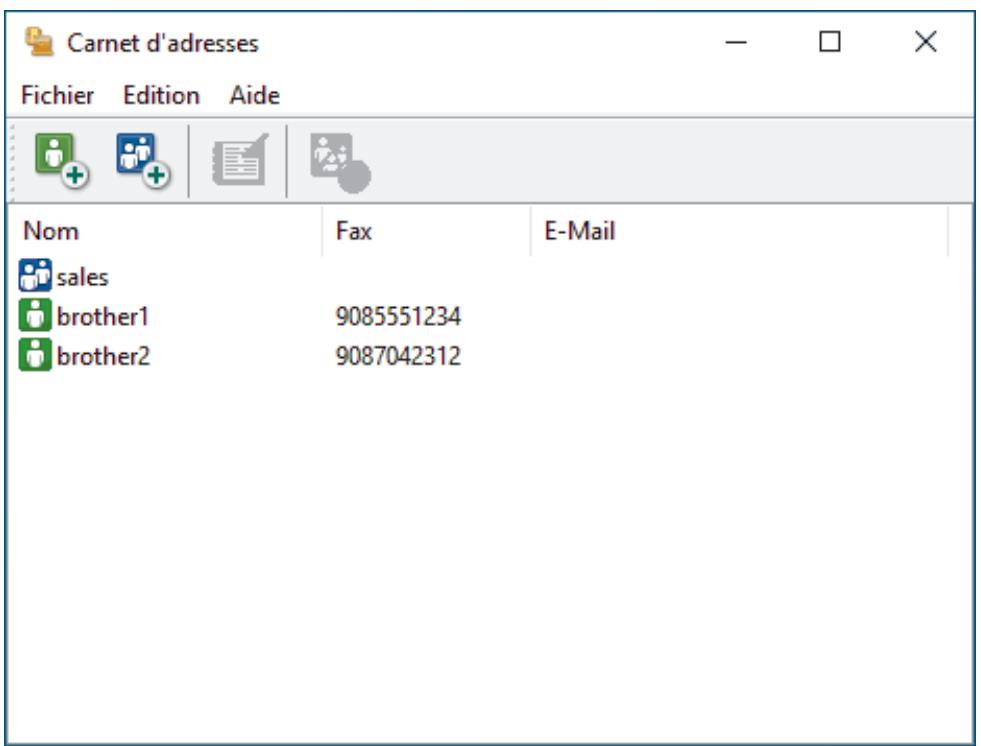 BROTHER DCP J1050DW - Supprimer un membre ou un groupe dans votre carnet d'adresses PCFAX (windows) - 1