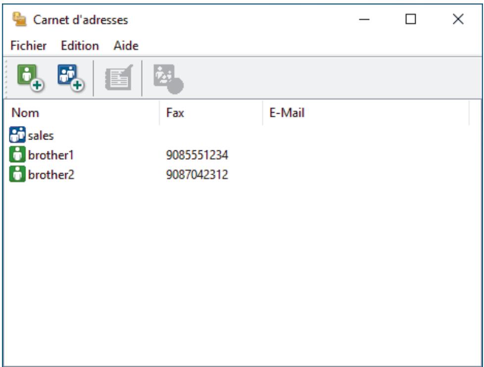 BROTHER DCP J1050DW - Importer des informations dans votre carnet d'adresses pc-fax (windows) - 1