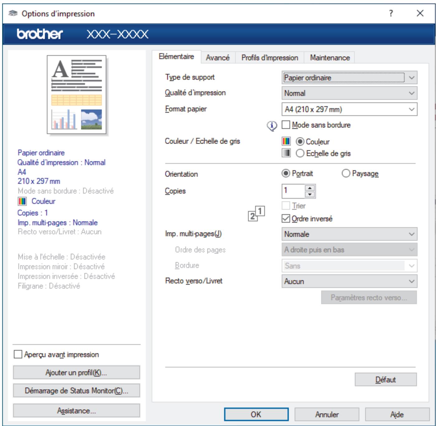 BROTHER DCP J1050DW - Paramètres d'impression (windows) - 1