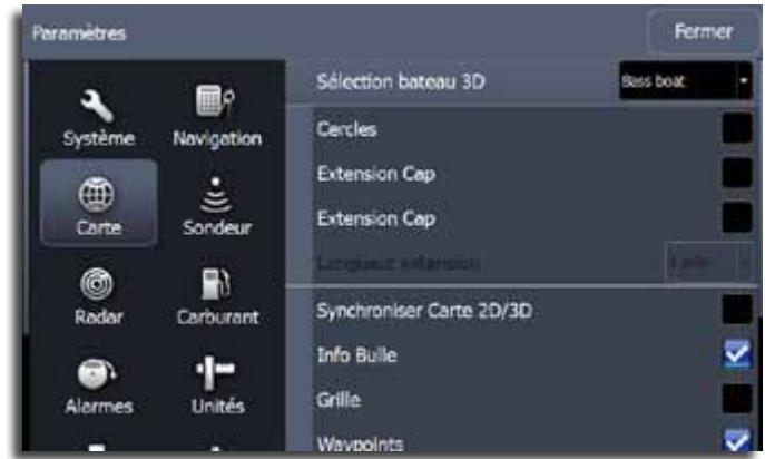 LOWRANCE GPS8-GEN2 - Boite de dialogue Paramètres - 2