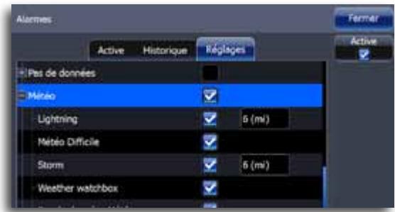LOWRANCE GPS8-GEN2 - Alarmes météo - 1
