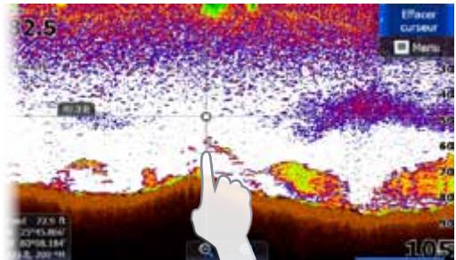 LOWRANCE GPS8-GEN2 - Utilisation du curseur sur la page du sondeur - 1