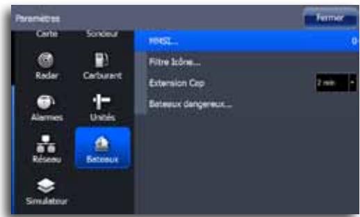 LOWRANCE GPS8-GEN2 - La fenêtre des réglages du bateau - 1