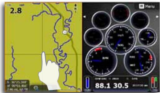 LOWRANCE GPS8-GEN2 - Sélection de la fenêtre active - 1