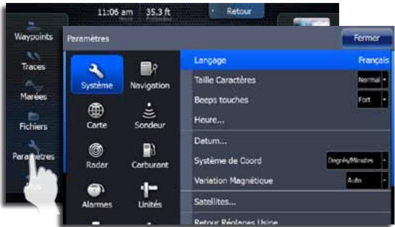 LOWRANCE GPS8-GEN2 - Modifications des paramètres système - 1