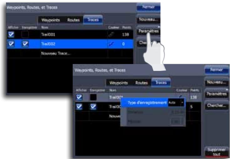 LOWRANCE GPS8-GEN2 - Paramètres des traces - 1