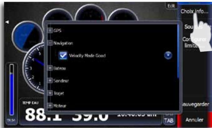 LOWRANCE GPS8-GEN2 - Édition d'un tableau de bord Instruments - 1