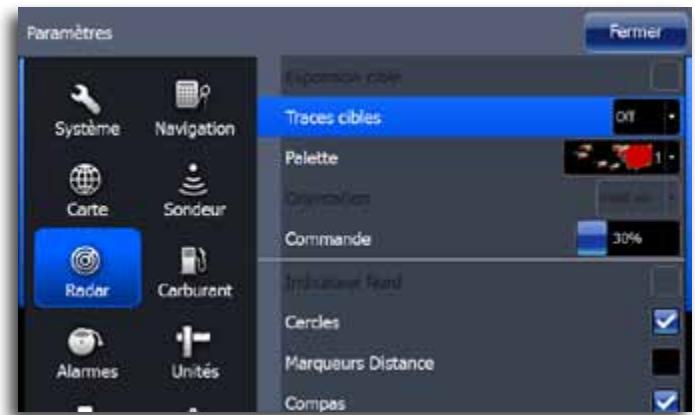 LOWRANCE GPS8-GEN2 - Menu des réglages du radar - 1