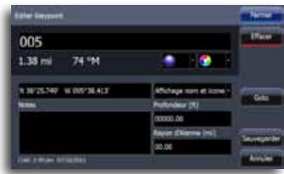 LOWRANCE GPS8-GEN2 - Utilisation de la boîte de dialogue Éditer Waypoint - 2