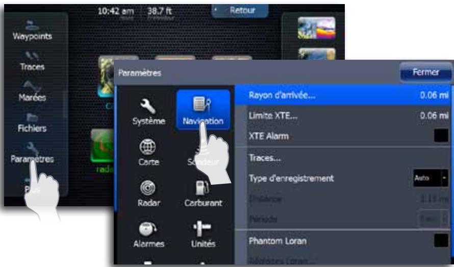 LOWRANCE GPS8-GEN2 - Fenêtre des paramètres de navigation - 2