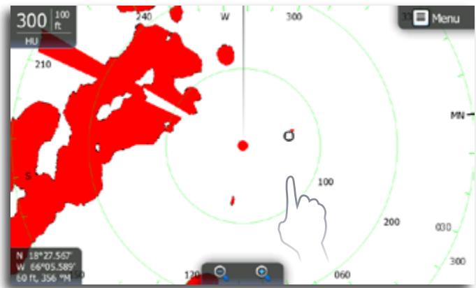 LOWRANCE GPS8-GEN2 - Utilisation du curseur dans la page du radar - 1
