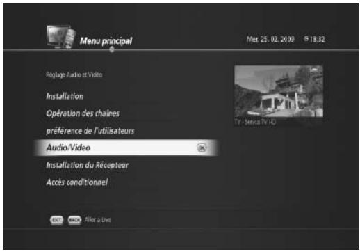 HUMAX TN5000HD - Paramètres vidéo (MENU > Audio/vidéo) - 1