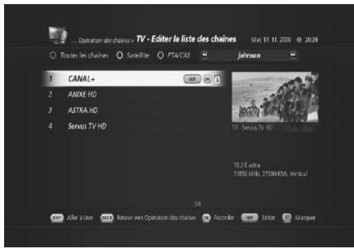 HUMAX TN5000HD - Modifier chaîne - 1