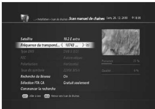 HUMAX TN5000HD - Recherche manuelle (MENU > Installation > Recherche de chaîne > Recherche manuelle) - 1