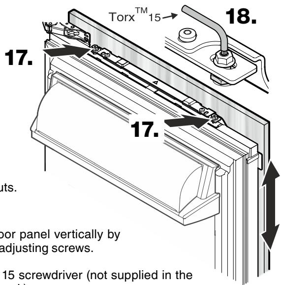 ELECTROLUX IK321BR - Aligning the refrigerator panel - 1