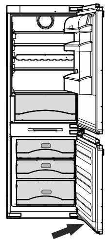 ELECTROLUX IK321BR - Removing the soft stop mechanism from the freezer door - 1