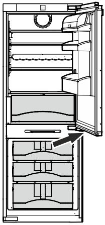 ELECTROLUX IK321BR - Smontare lo smorzatore di chiusura dello sportello del vano frigorifero - 1