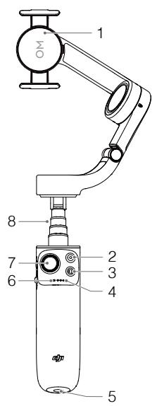 DJI OM 5 SUNSET WHITE OSMO MOBILE 5 - Vue d'ensemble - 1