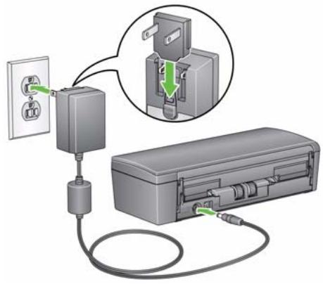KODAK SCANMATE I940 - Option 1: Branchement avec le cordon d'alimentation CA et le cable de données USB - 1