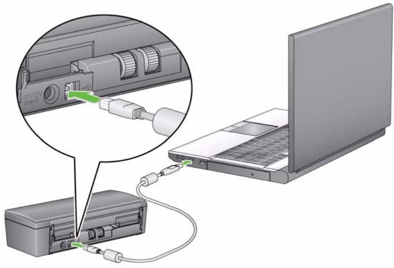 KODAK SCANMATE I940 - Option 2: Branchement avec le cable de données USB - 1