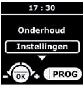 17 : 30 Onderhoud Instellingen - OK + | PROG