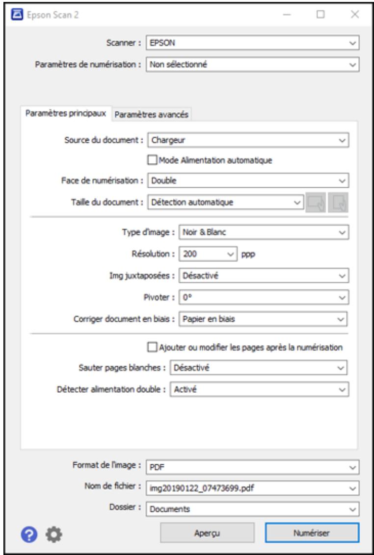EPSON WORKFORCE DS-790WN - Cette fenêtre s'affiche : - 1