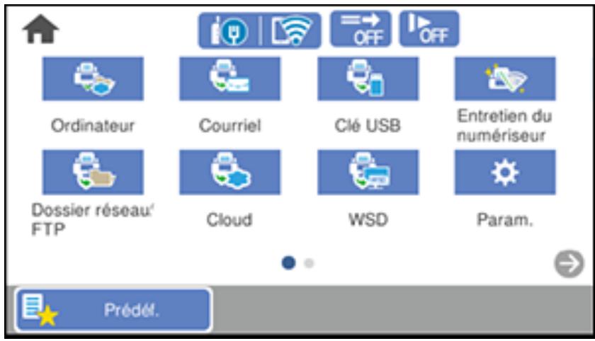 EPSON WORKFORCE DS-790WN - Personnalisation de l'écran d'accueil - 2