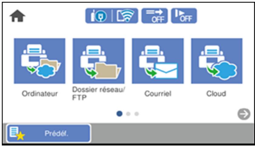 EPSON WORKFORCE DS-790WN - Personnalisation de l'écran d'accueil - 1