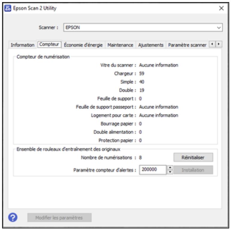 EPSON WORKFORCE DS-790WN - Vérification du compteur des rouleaux - 1