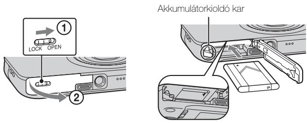 SONY WX60 - Az akkumulatoregység behelysezése - 1