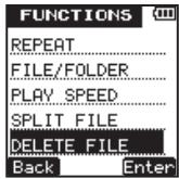 TEAC VR-20 - - File and folder operations (FILE/FOLDER screen) - 1