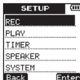 TEAC VR-20 - SETUP menu - 2