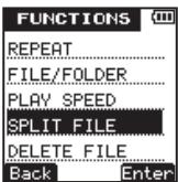 TEAC VR-20 - Splitting files - 1
