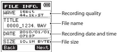 TEAC VR-20 - - Various Settings and Information Display - 1