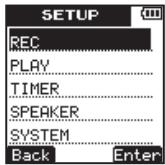 TEAC VR-20 - SETUP menu - 1