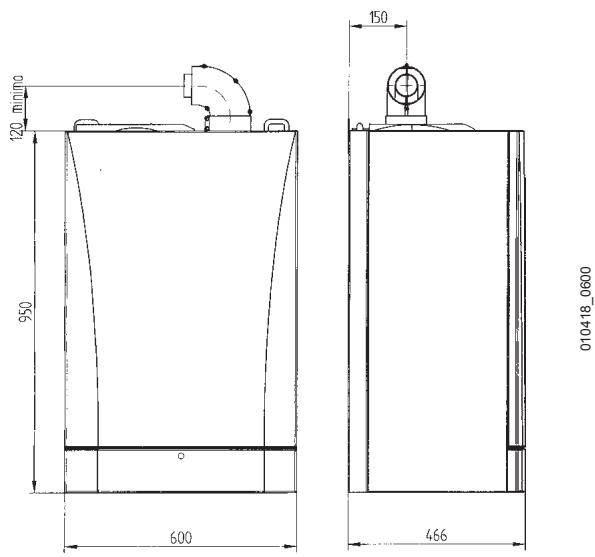 CHAPPEE LUNA DUO CF 28 KW  -  LUNA DUO V 24.1 KW - Dimensions chaudière - 2