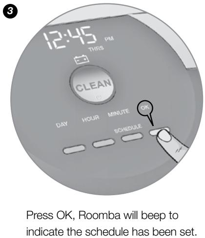 IROBOT ROOMBA 880 - Setting a Schedule - 2