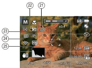 KODAK AZ251 - Overview of the screen icons in photo shooting mode - 2