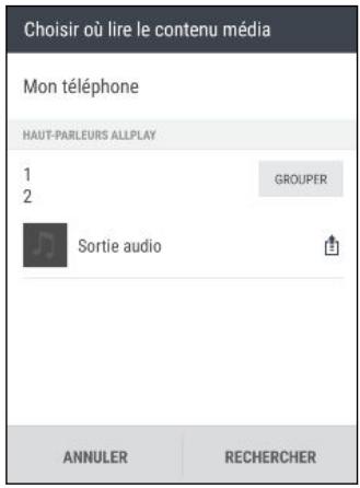 HTC DESIRE 816 - Diffuser de la musique en streaming sur des haut-parleurs alimentés pas la plateforme multimédia intelligente Qualcomm AllPlay - 1
