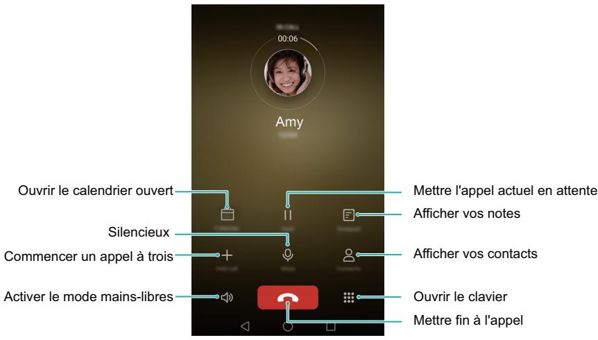 HUAWEI MATE 8 - Fonctions disponibles pendant un appel - 1