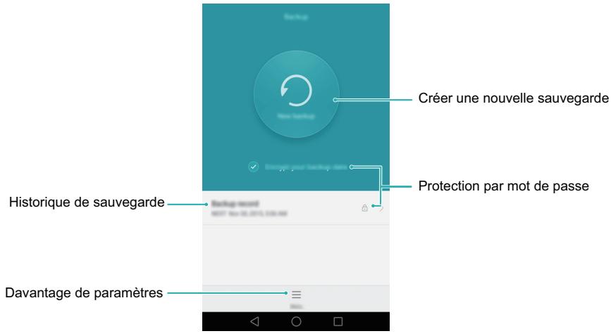 HUAWEI MATE 8 - Utilisation de l'application Sauvegarde pour sauvegarder et restaurer des données - 1