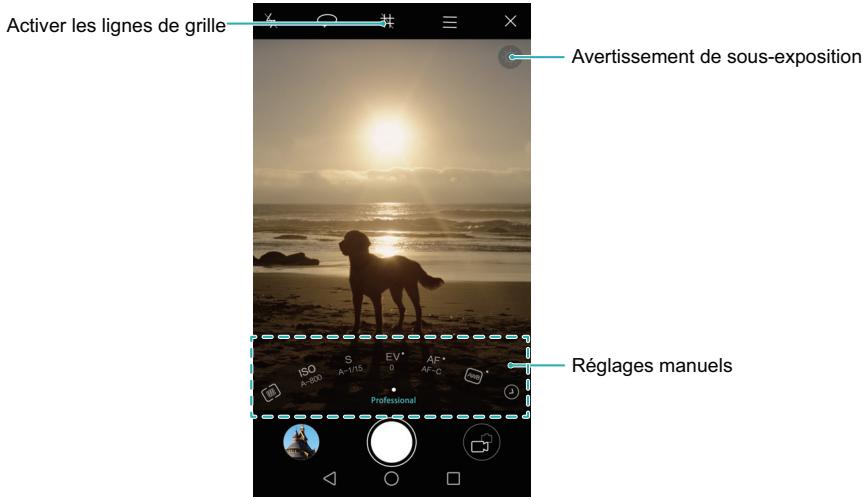 HUAWEI MATE 8 - Paramètres d'appareil photo pro - 1