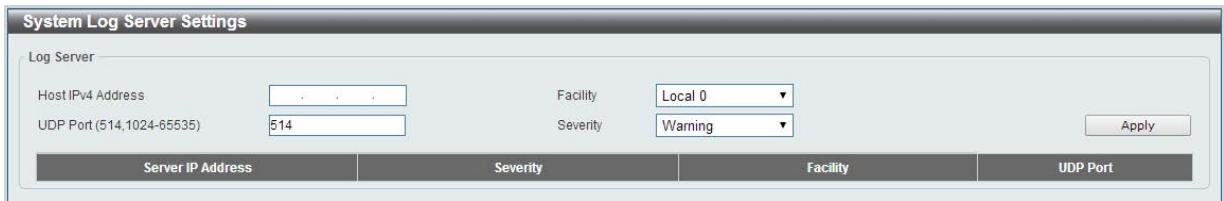 D-LINK DGS-1100-24P - System Log Server Settings - 1