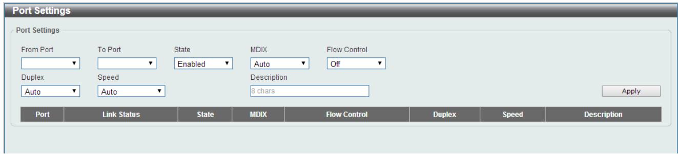 D-LINK DGS-1100-24P - Port Settings - 1
