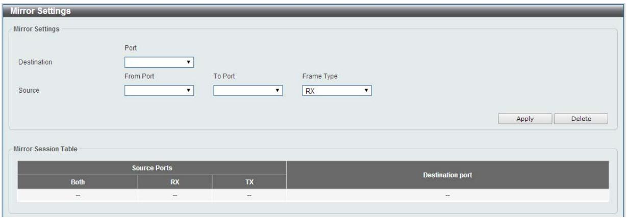 D-LINK DGS-1100-24P - Mirror Settings - 1