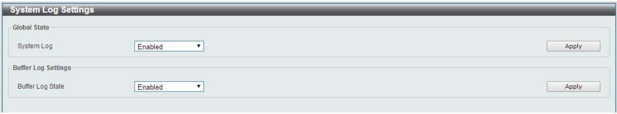 D-LINK DGS-1100-24P - System Log Settings - 1
