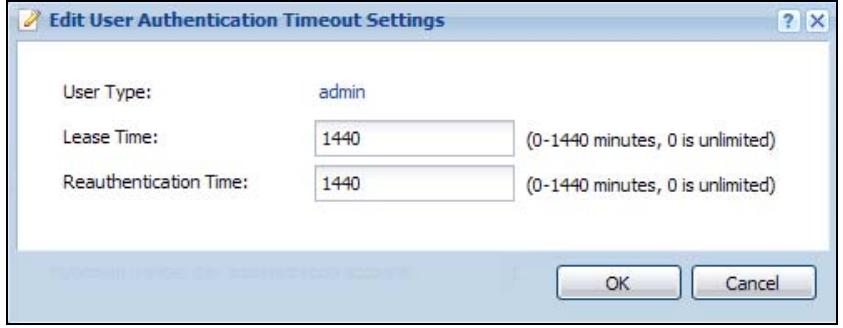 ZYXEL NWA5123AC - Edit User Authentication Timeout Settings - 1