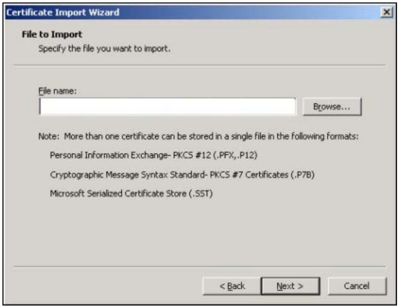 ZYXEL NWA5123AC - The file name and path of the certificate you double-clicked should automatically appear in the File name text box. Click Browse if you wish to import a different certificate. - 1